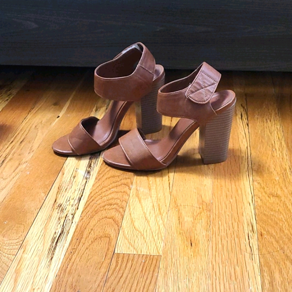 Brown Block Heel Sandal